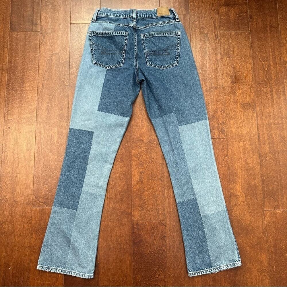American Eagle 90s Bootcut Patchwork Pattern Blue… - image 4